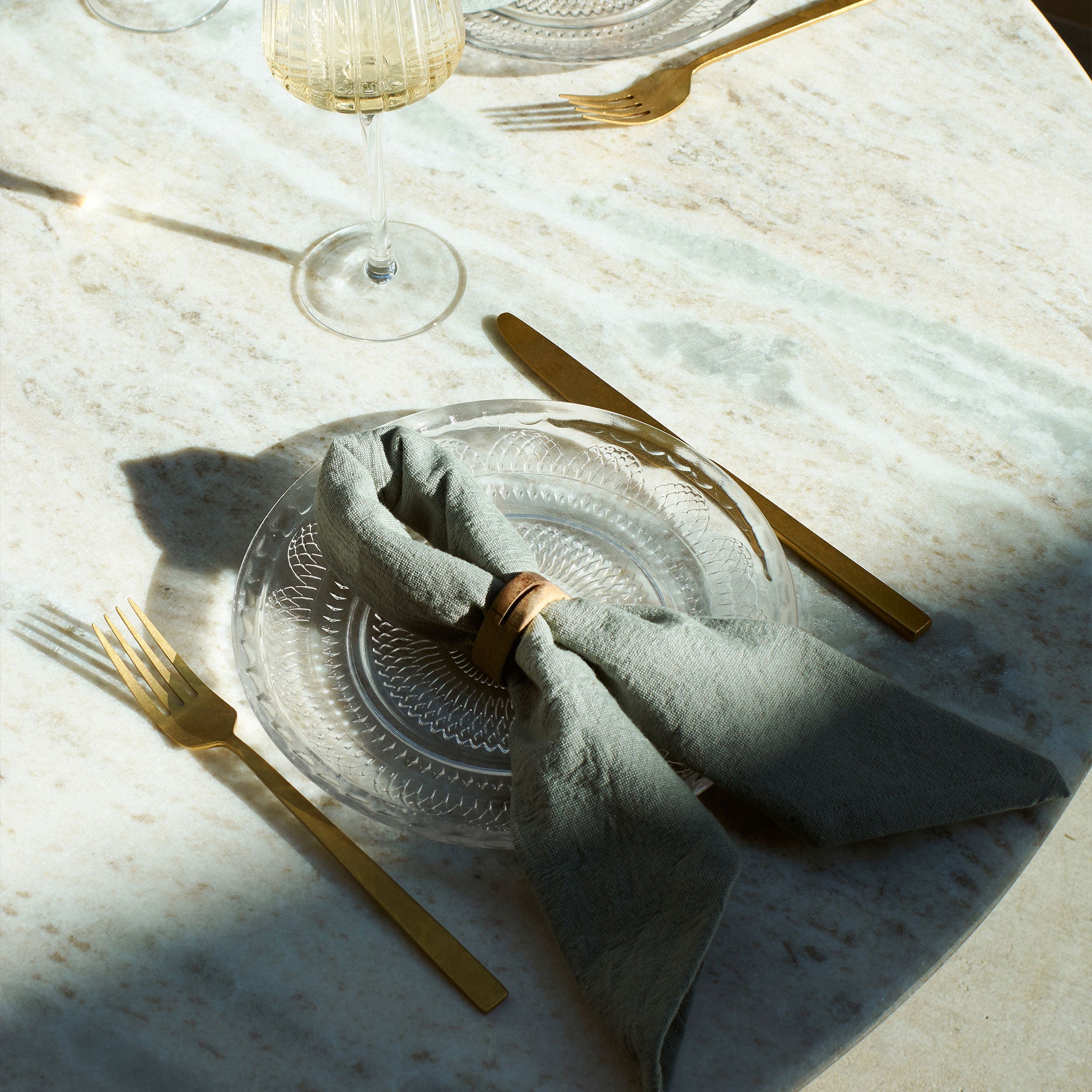 Auri akacie servietring - sæt